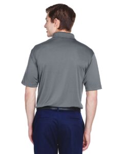 UltraClub 8610 Men’s Cool & Dry 8-Star Elite Performance Interlock Polo – Charcoal (on model back)
