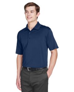 UltraClub 8610 Men’s Cool & Dry 8-Star Elite Performance Interlock Polo – Navy (on model side)