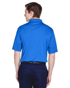 UltraClub 8610 Men’s Cool & Dry 8-Star Elite Performance Interlock Polo – Royal (on model back)