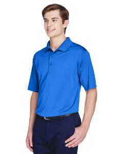 UltraClub 8610 Men’s Cool & Dry 8-Star Elite Performance Interlock Polo – Royal (on model side)