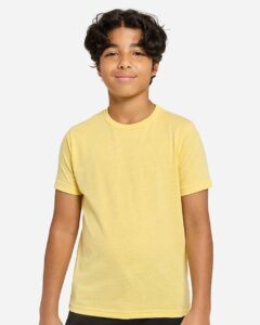 Threadfast Apparel T1000B Youth Epic Cotton T-Shirt – Bright Yellow (on model)