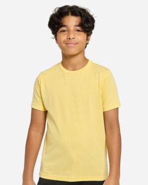 Threadfast Apparel T1000B Youth Epic Cotton T-Shirt – Bright Yellow (on model)