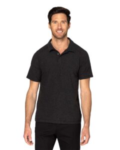 Threadfast Apparel 382PL Men’s Impact Polo – Black Heather (on model)