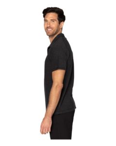Threadfast Apparel 382PL Men’s Impact Polo – Black Heather (on model side)