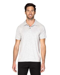 Threadfast Apparel 382PL Men’s Impact Polo – Heather Grey (on model)