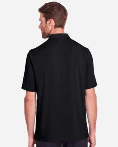 North End NE100 Men’s JAQ Snap-Up Stretch Performance Polo – Black (on model back)