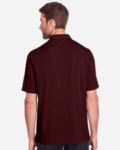 North End NE100 Men’s JAQ Snap-Up Stretch Performance Polo – Burgundy (on model back)