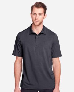North End NE100 Men’s JAQ Snap-Up Stretch Performance Polo – Carbon (on model)