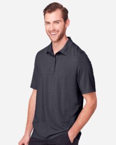 North End NE100 Men’s JAQ Snap-Up Stretch Performance Polo – Carbon (on model side)
