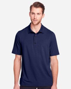 North End NE100 Men’s JAQ Snap-Up Stretch Performance Polo – Classic Navy (on model)