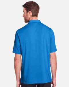 North End NE100 Men’s JAQ Snap-Up Stretch Performance Polo – Light Nautical Blue (on model back)