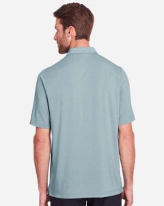 North End NE100 Men’s JAQ Snap-Up Stretch Performance Polo – Opal Blue (on model back)