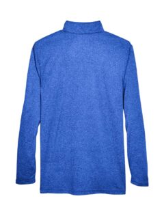 UltraClub 8618 Men’s Cool & Dry Heathered Performance Quarter-Zip Pullover – Royal Heather (back)