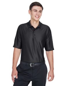 UltraClub 8415 Men’s Cool & Dry Elite Performance Polo – Black (on model)