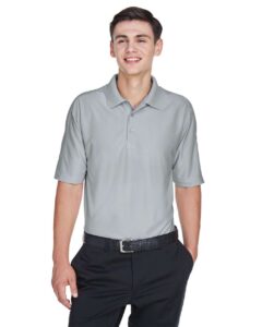 UltraClub 8415 Men’s Cool & Dry Elite Performance Polo – Grey (on model)