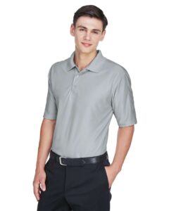 UltraClub 8415 Men’s Cool & Dry Elite Performance Polo – Grey (on model side)