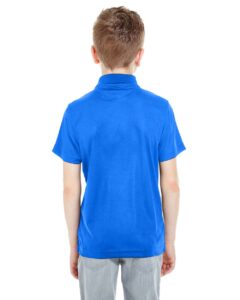 UltraClub 8210Y Youth Cool & Dry Mesh Piqué Polo – Royal (on model back)