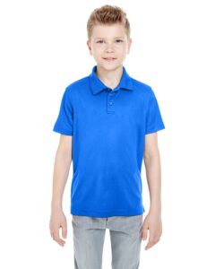 UltraClub 8210Y Youth Cool & Dry Mesh Piqué Polo – Royal (on model)
