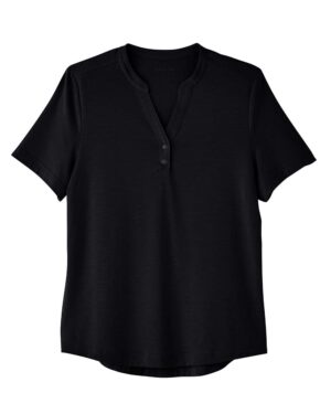 North End NE100W Women’s JAQ Snap-Up Stretch Performance Polo – Black