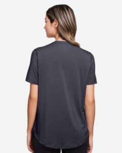 North End NE100W Women’s JAQ Snap-Up Stretch Performance Polo – Carbon (on model back)