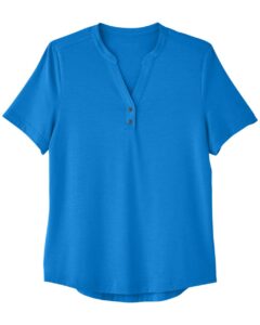 North End NE100W Women’s JAQ Snap-Up Stretch Performance Polo – Light Nautical Blue