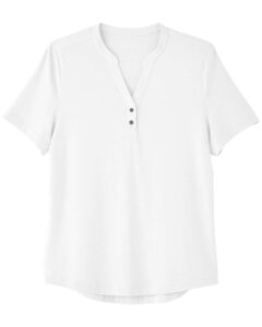 North End NE100W Women’s JAQ Snap-Up Stretch Performance Polo – White