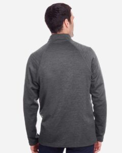 North End NE712 Men’s Flux 2.0 Full-Zip Jacket – Carbon Heather/ Black (on model back)
