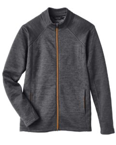 North End NE712W Women’s Flux 2.0 Full-Zip Jacket – Black Heather/ Orange Soda