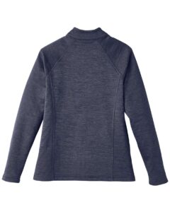 North End NE712W Women’s Flux 2.0 Full-Zip Jacket – Classic Navy Heather/ Carbon (back)