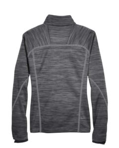 North End 78697 Women’s Flux Mélange Bonded Fleece Jacket – Carbon/ Black (back)
