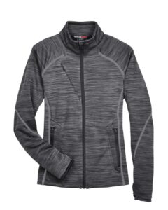 North End 78697 Women’s Flux Mélange Bonded Fleece Jacket – Carbon/ Black