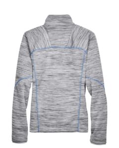 North End 78697 Women’s Flux Mélange Bonded Fleece Jacket – Platinum/ Olympic Blue (back)