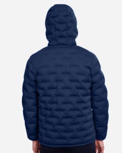 North End NE708 Men’s UTK SubDown Loft Puffer Jacket – Classic Navy/ Carbon (on model back)