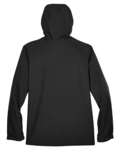 North End 88166 Men’s Prospect Two-Layer Fleece Bonded Soft Shell Hooded Jacket – Black (back)