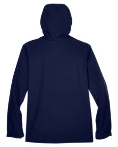 North End 88166 Men’s Prospect Two-Layer Fleece Bonded Soft Shell Hooded Jacket – Classic Navy (back)