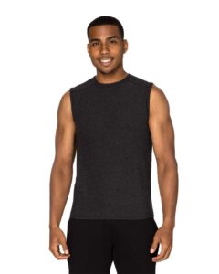 Threadfast Apparel 382T Unisex Impact Tank Top – Black Heather (on model)