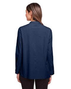North End NE500W Women’s Borough Stretch Performance Shirt – Classic Navy (on model back)