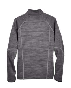 North End 88697 Men’s Flux Mélange Bonded Fleece Jacket – Carbon/ Black (back)