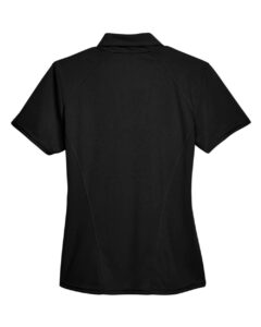 North End 78632 Women’s Recycled Polyester Performance Pique Polo – Black (back)