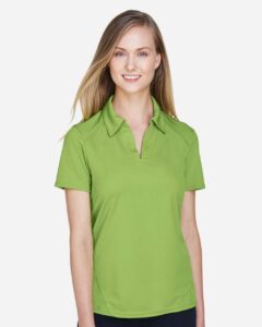 North End 78632 Women’s Recycled Polyester Performance Pique Polo – Cactus Green (on model)