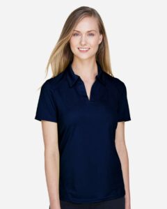 North End 78632 Women’s Recycled Polyester Performance Pique Polo – Night (on model)