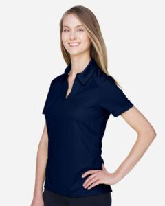 North End 78632 Women’s Recycled Polyester Performance Pique Polo – Night (on model side)