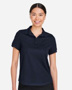 North End NE112W Women’s Express Tech Performance Polo – Classic Navy (on model)