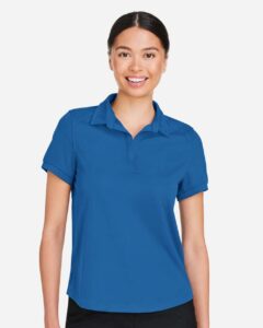North End NE112W Women’s Express Tech Performance Polo – Light Nautical Blue (on model)