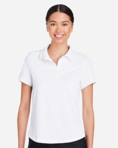 North End NE112W Women’s Express Tech Performance Polo – White (on model)