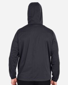North End NE75 Men’s Network Lightweight Jacket – Carbon Heather (on model back)