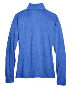 UltraClub 8618W Women’s Cool & Dry Heathered Performance Quarter-Zip Pullover – Royal Heather (back)
