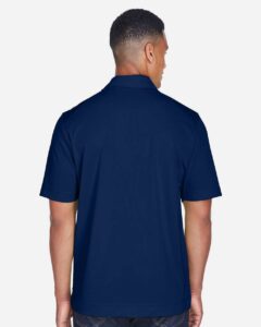 North End 88632 Men’s Recycled Polyester Performance Pique Polo – Night (on model back)