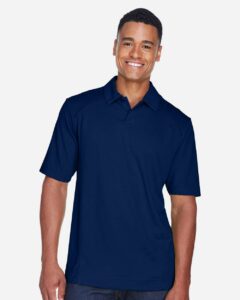 North End 88632 Men’s Recycled Polyester Performance Pique Polo – Night (on model)