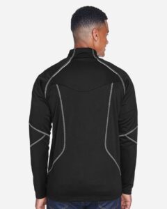 North End 88174 Men’s Gravity Performance Fleece Jacket – Black (on model back)